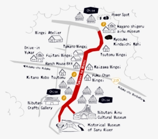 Map Of Nibutani From Nibutani Ainu - Diagram