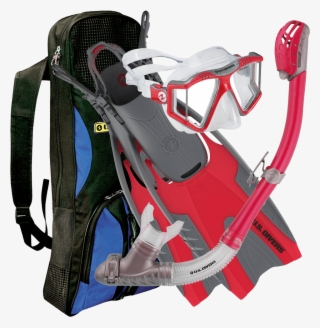 Divers Men's Lux Lx Mask With Purge Pivot Fins And - Bag