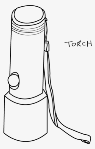 Drawn Torch Everyday Object - Everyday Objects Line Drawing