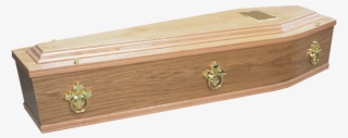 A Very Elegant Veneered Oak Plain Sided Coffin With - Plywood