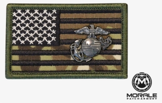Camo Flag With Marine Corps Ega - Flag Of The United States