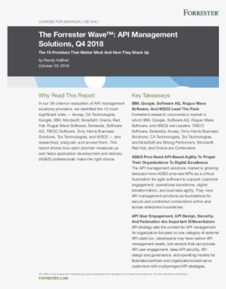 Software Ag Inc - Forrester Wave ™ Big Data Fabric Q2 2018