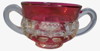 Vintage Ruby Double Flashed Sugar In The Kings Crown - Cup