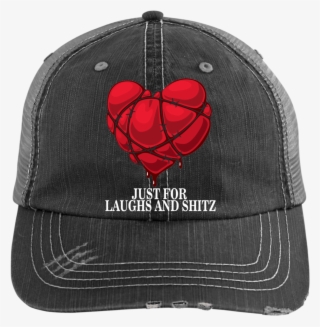"my Bloody Heart" In White Print Distressed Unstructured - Hat