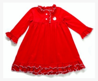 Christmas Pajamas Dress With Santa Applique - Girl