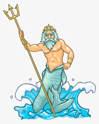 Clip Art Poseidon Cartoon - Poseidon Clipart Png