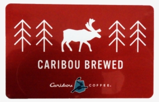 Caribou Card Holiday Red W/ Trees And Reindeer - Reindeer