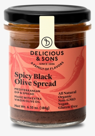 Organic Spicy Black Olive Spread Delicious & Sons - Wine In Black