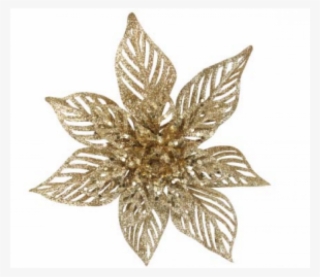 Gold Glitter Acrylic Poinsetta Clip Large - Floral Design