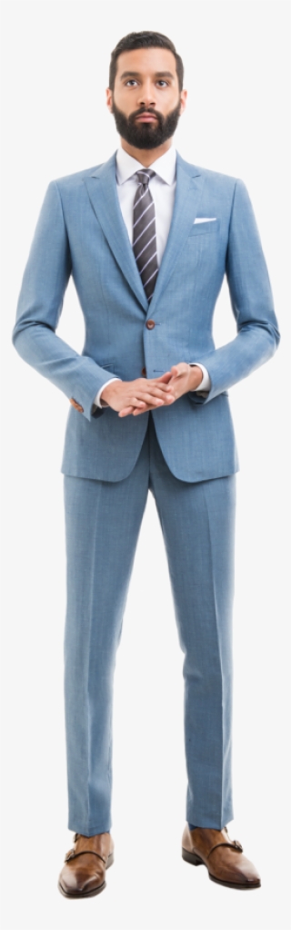 Light Blue Linen Blend Suit - Shirt For Light Blue Suit