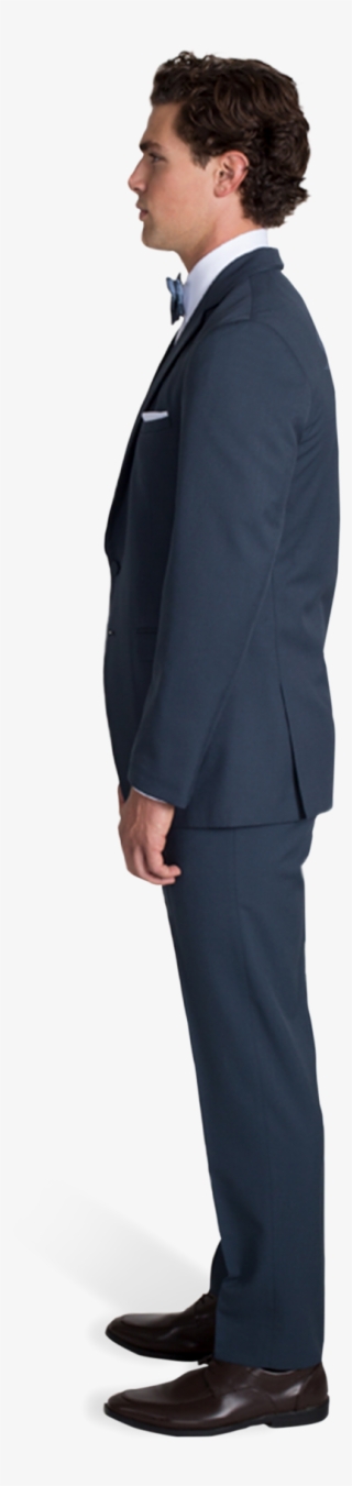 Slate Blue Notch Lapel Suit - Side Of A Tuxedo