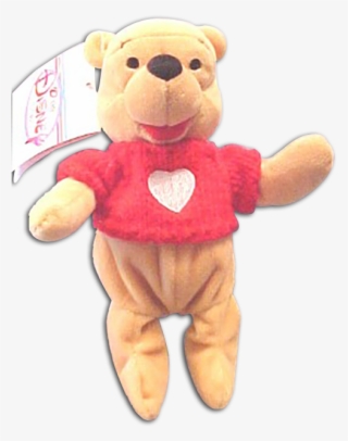 Pooh Valentine Disney Store Bean Bag Plush Toy - Teddy Bear