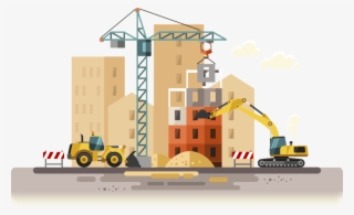 Construction Digital Marketing - Building Construction Vector Flat