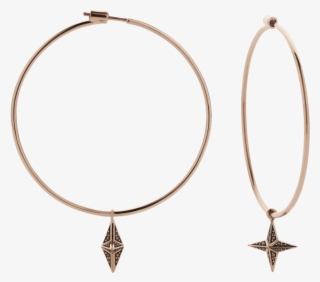Faux Pave Star Hoop Earrings - Earrings