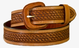 Vogt Silversmiths Belts Russet Basket Weave Belt - Basketweave Tooled Belts