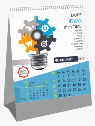 2018 Table Calendars - Wooden Stand Table Calendar