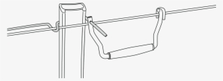 Hook Qt On Fencing Wire - Line Art