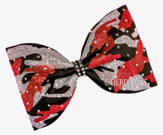Glitter Camo And Rhinestone Tailless Bow - Glitter