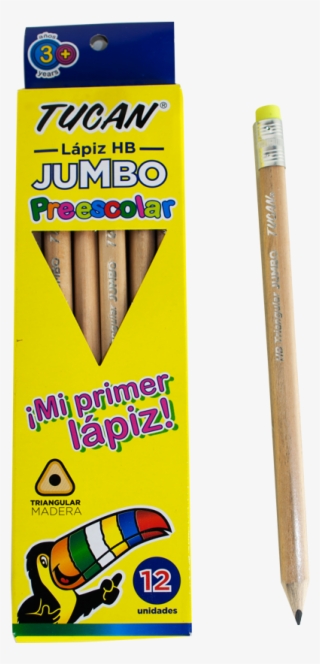 Lápiz Hb Triangular Jumbo De Madera Con Borrador Unidad - Crayones Tucan