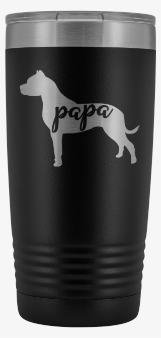 Pit Bull Papa Tumbler, Pitbull Dog Dad 20oz Insulated - Dog