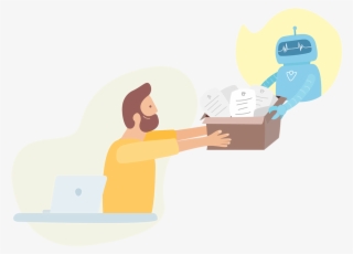 Robot Human And Robot Robot Art Board Illustration - Cartoon