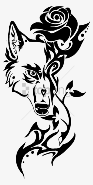 Free Png Rose Tribal Design Png Image With Transparent - Wolf Tribal Tattoo Drawing