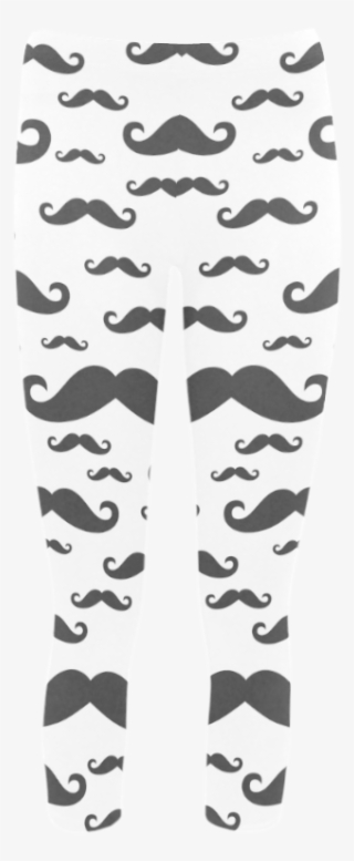 Black Handlebar Mustache / Moustache Pattern Capri - Hockey Sock