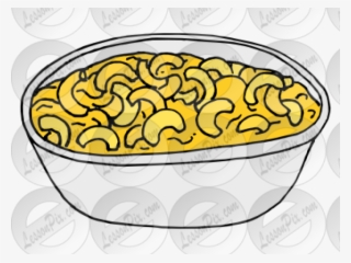Macaroni And Cheese Clipart Orange - Bowl Macaroni Line Art