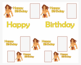 Personalised Theme Beautiful Tarzan Birthday Banner - Cartoon