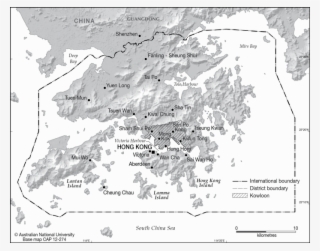 12-273 Hong Kong Bw Relief - Hong Kong Map