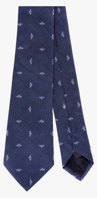 Blue Insect-themed Silk Jacquard Tie - Formal Wear