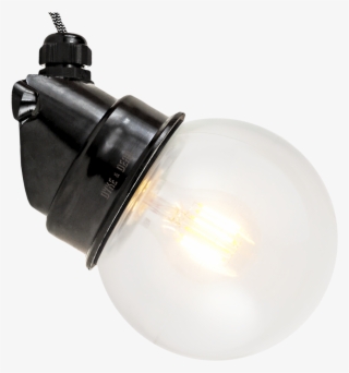 Angled Industrial Bakelite Wall Light Clear Globe - Light