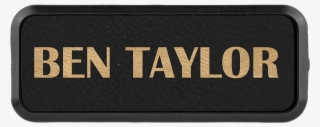 Black & Gold Leatherette Round Corner Name Badge With - Label