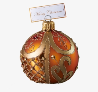 Hand Crafted Christmas Ornament Ornate Peach Cardholder - Christmas Ornament
