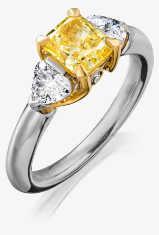 Natural Fancy Vivid Yellow Diamond Ring With Heart - Pre-engagement Ring