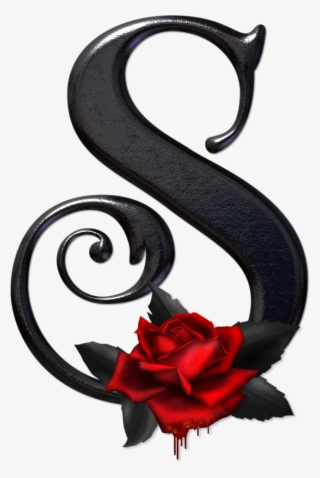 Alfabeto Gótico Con Rosas Rojas - S Love N Letter