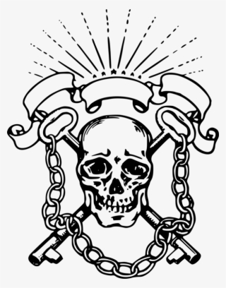 Skull & Keys Computer Keyboard Drawing Computer Icons - Skull And Keys