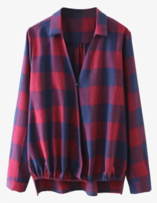 Blusas Mujer Precio Bajo Azul Y Rojo A Cuadros Superpuestos - Tartan