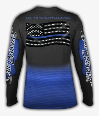 Saltbandits Thin Blue Line Performance Long Sleeve - Long-sleeved T-shirt