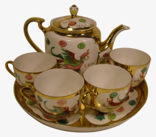 Vintage Porcelain Hand Painted Flying Phoenix And - Porcelain