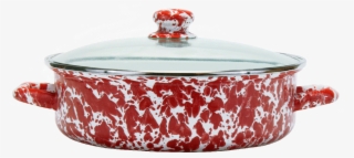 Rd79 Red Swirl Small Saute Pan - Ceramic
