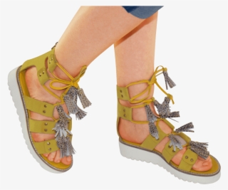 Sandals Celia 20 Nubuk Golden Glow Tassel Snake Dagget - Sandal