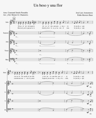 Un Beso Y Una Flor Sheet Music For Piano, Clarinet - Beso Y Una Flor Partitura Piano