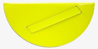 Half-circle Clutch In Chartreuse Leather - Skiff