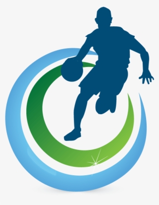 Online Free Design - Basketball Player Dribbling Silhouette
