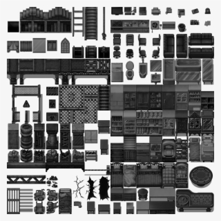 Retro B W Mv Tilesets Rpg Maker - Rpg Maker Mv Sci Fi Tileset