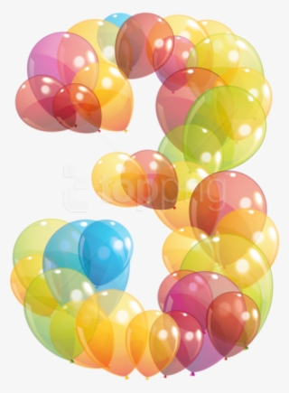 Free Png Download Transparent Three Number Of Balloons - Numbers In Balloon Png