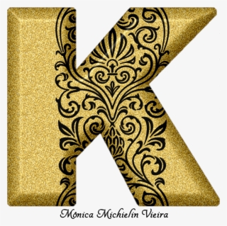 Alfabeto Glitter Dourado Com Ornamentos Png, Glitter - Paisley