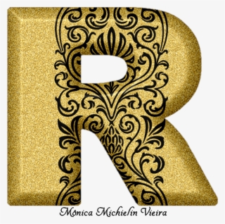 Alfabeto Glitter Dourado Com Ornamentos Png, Glitter - Invitation