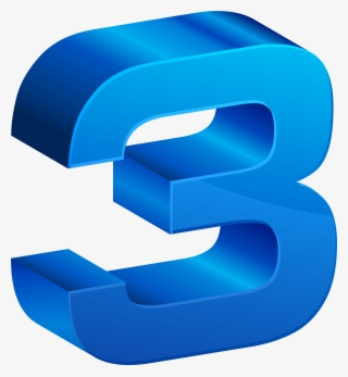 Number Three Blue Transparent Png Clip Art